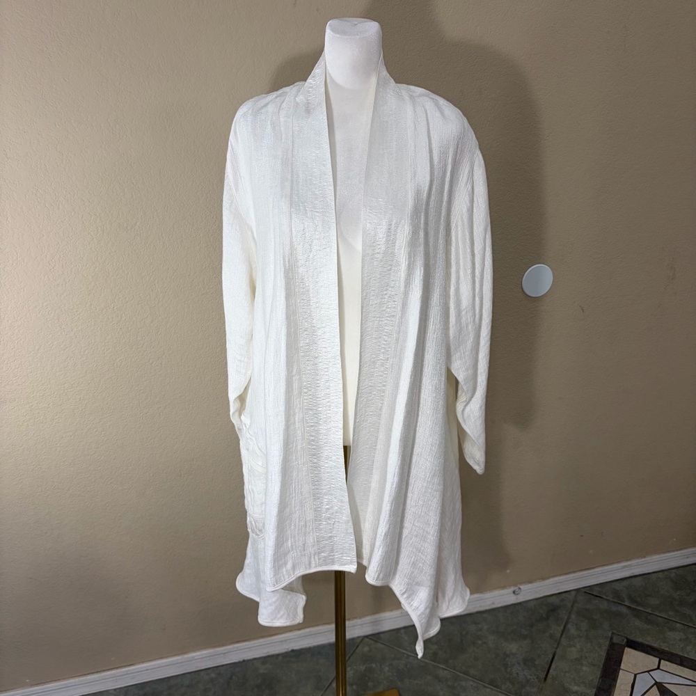 HARUBELLA Unique Handmade Artsy Boho Open Front Waterfall Cardigan O/S Luxury